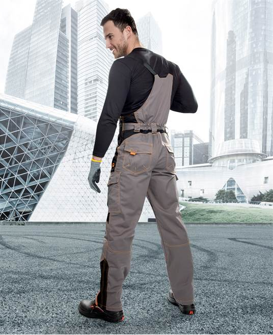 Set costum cu pantaloni de lucru cu pieptar VISION - gri/negru [10]