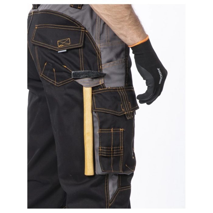 Set costum cu pantaloni de lucru cu pieptar VISION - negru/gri [10]
