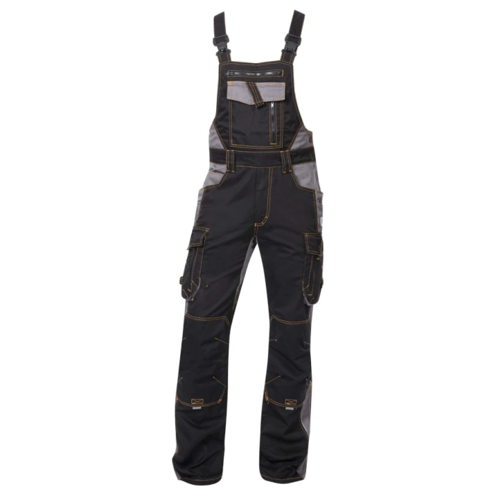Set costum cu pantaloni de lucru cu pieptar VISION - negru/gri [5]