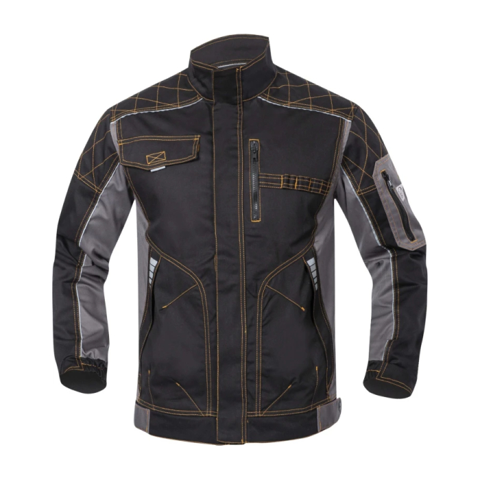 Set costum cu pantaloni de lucru cu pieptar VISION - negru/gri [2]