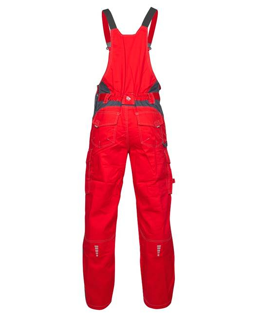 Set costum cu pantaloni de lucru cu pieptar VISION - rosu/gri [5]