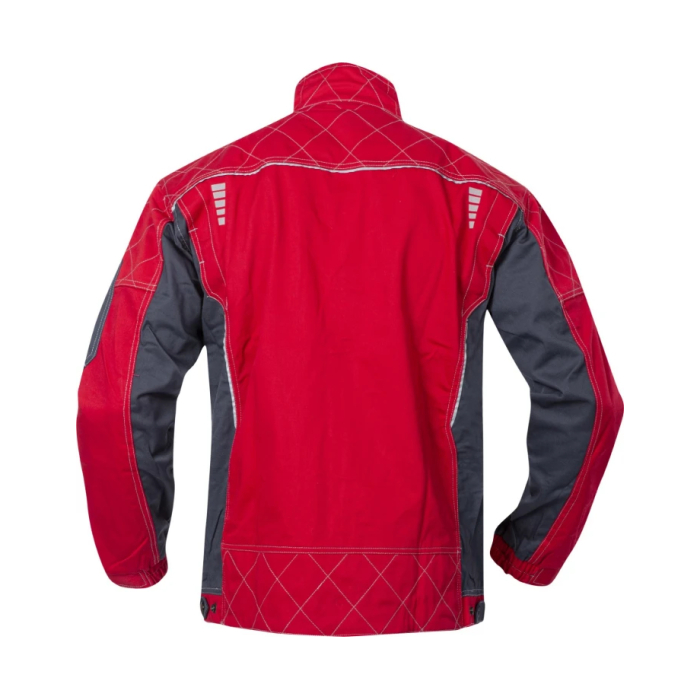 Set costum cu pantaloni de lucru cu pieptar VISION - rosu/gri [3]