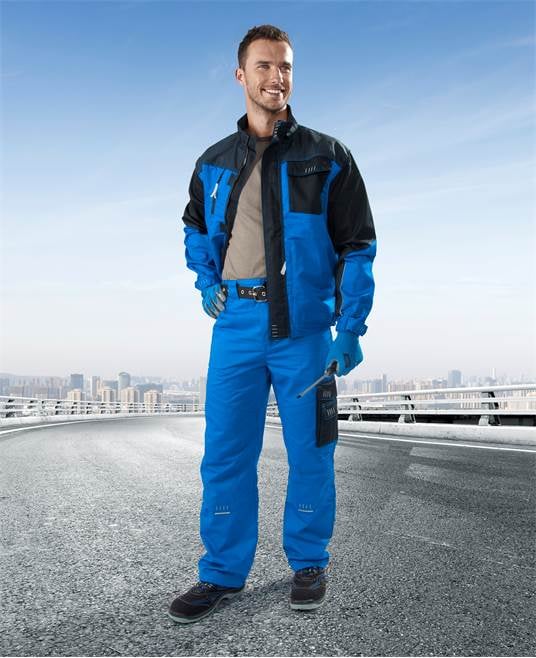Set costum cu pantaloni de lucru in talie 4TECH - albastru/negru [5]