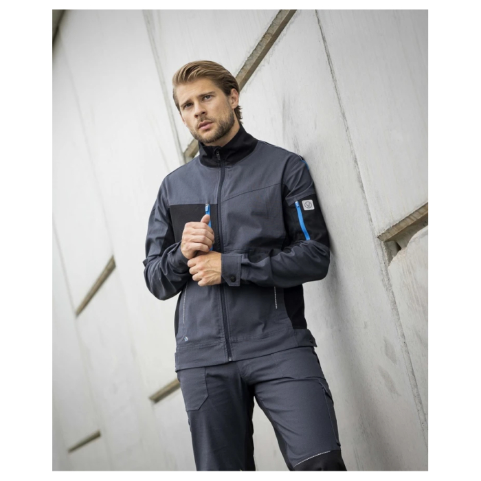Set costum cu pantaloni de lucru in talie 4XSTRETCH - gri inchis [4]