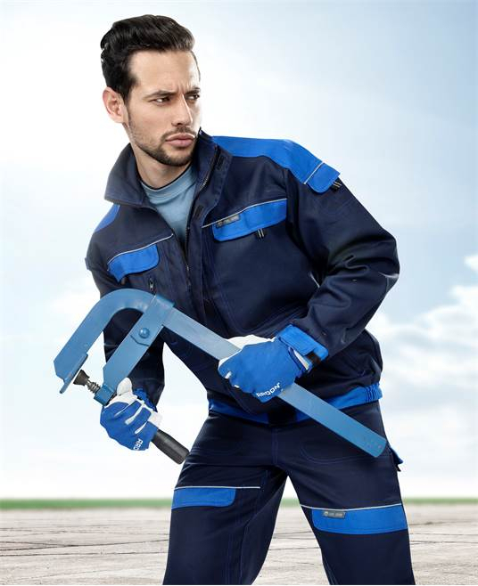 Set costum cu pantaloni de lucru cu pieptar COOL TREND - bleumarin/albastru [4]