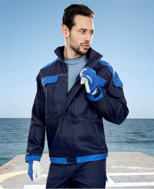 Set costum cu pantaloni de lucru cu pieptar COOL TREND - bleumarin/albastru [3]