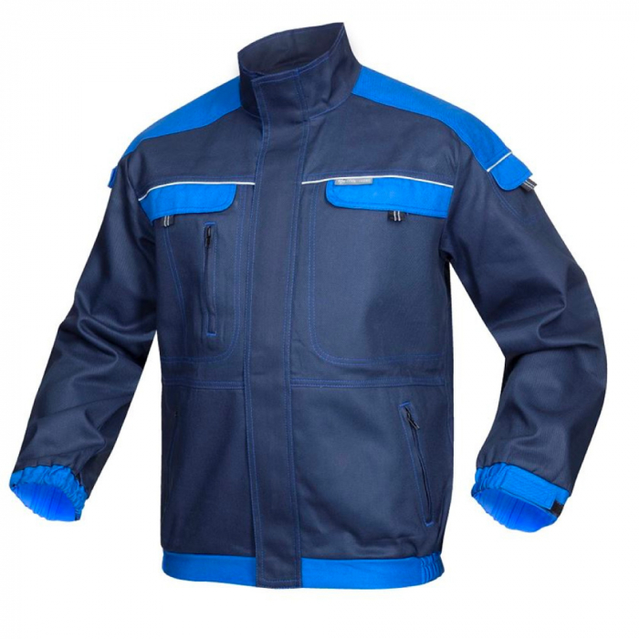 Set costum cu pantaloni de lucru cu pieptar COOL TREND - bleumarin/albastru [2]
