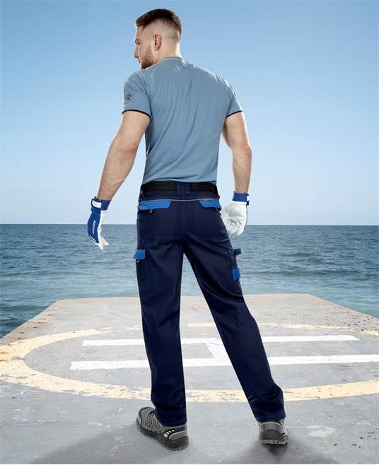 Set costum cu pantaloni de lucru in talie COOL TREND - bleumarin/albastru [9]