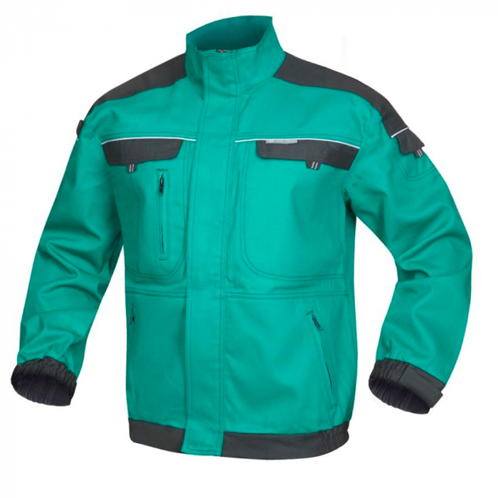 Set costum cu pantaloni de lucru cu pieptar COOL TREND - verde [2]