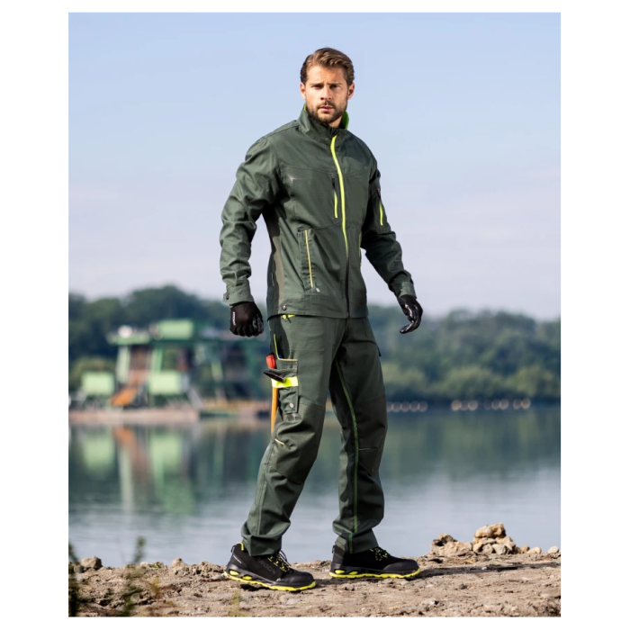 Set costum cu pantaloni de lucru in talie CREATRON - verde/kaki [5]
