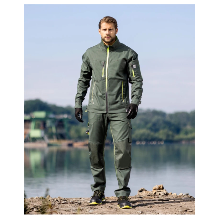 Set costum cu pantaloni de lucru in talie CREATRON - verde/kaki [4]