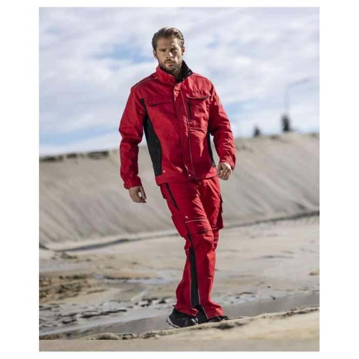 Set costum cu pantaloni de lucru in talie hidrofobizati URBAN+ - rosu [4]