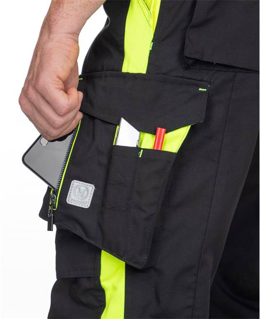 Set costum cu pantaloni de lucru in talie NEON - negru/galben [10]