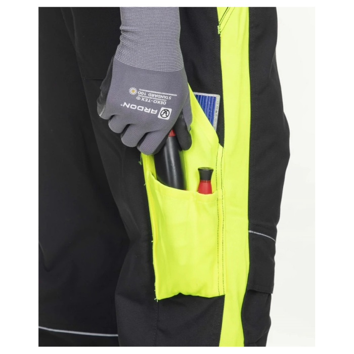 Set costum cu pantaloni de lucru in talie NEON - negru/galben [11]