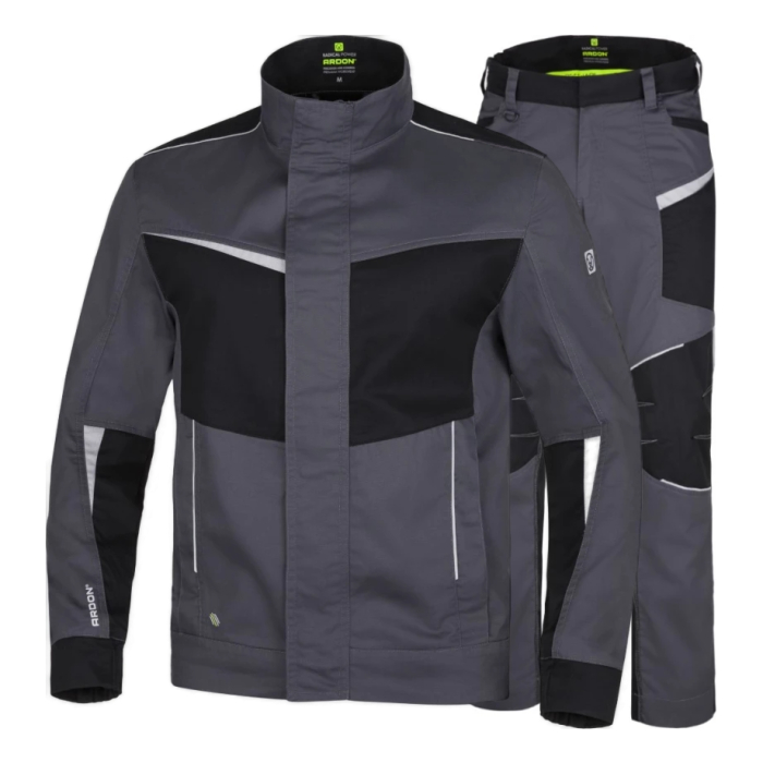 Set costum cu pantaloni de lucru in talie Refiwan - gri inchis [15]