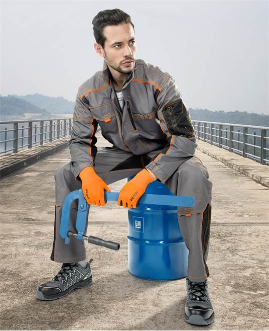 Set costum cu pantaloni de lucru cu pieptar VISION - gri/negru [8]