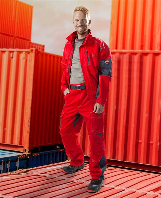 Set costum cu pantaloni de lucru in talie VISION - rosu/gri [5]