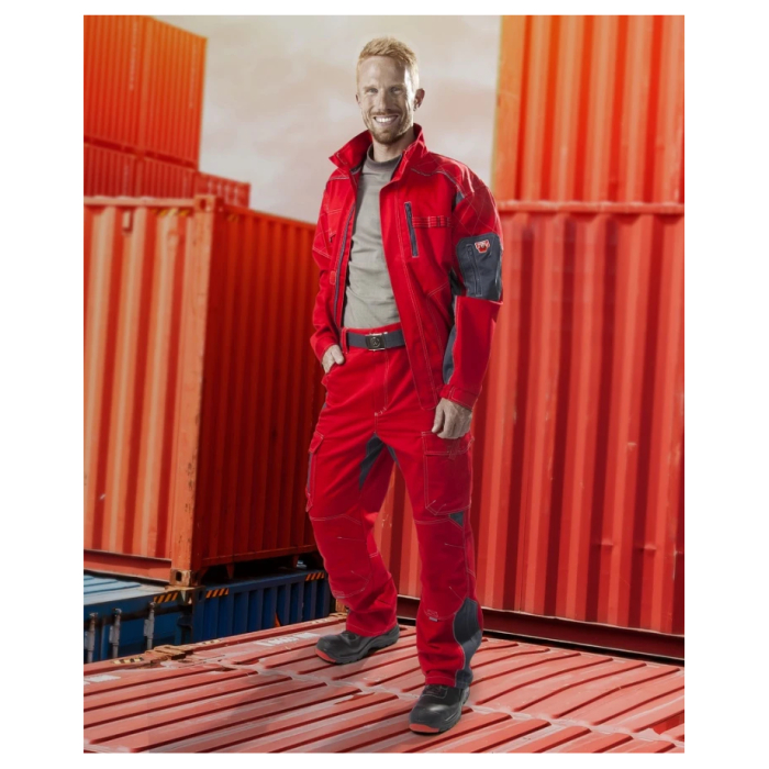 Set costum cu pantaloni de lucru in talie VISION - rosu/gri [4]