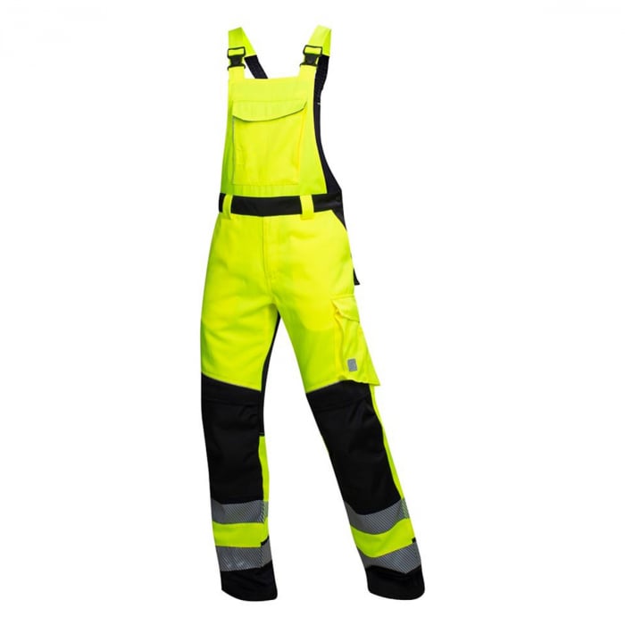 Set costum reflectorizant cu pantaloni de lucru cu pieptar SIGNAL+ - galben/negru [10]
