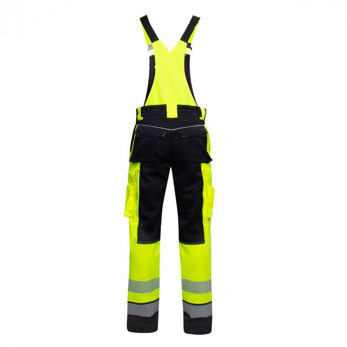 Set costum reflectorizant cu pantaloni de lucru cu pieptar SIGNAL+ - galben/negru [11]