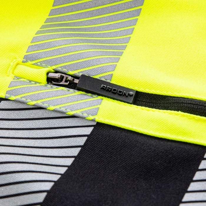 Set costum reflectorizant cu pantaloni de lucru in talie SIGNAL+ - galben/negru [5]