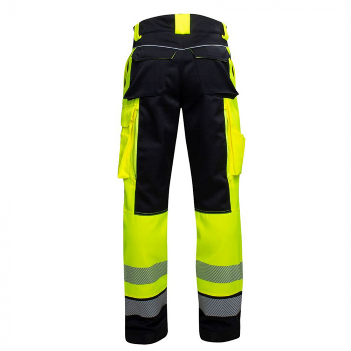Set costum reflectorizant cu pantaloni de lucru in talie SIGNAL+ - galben/negru [10]