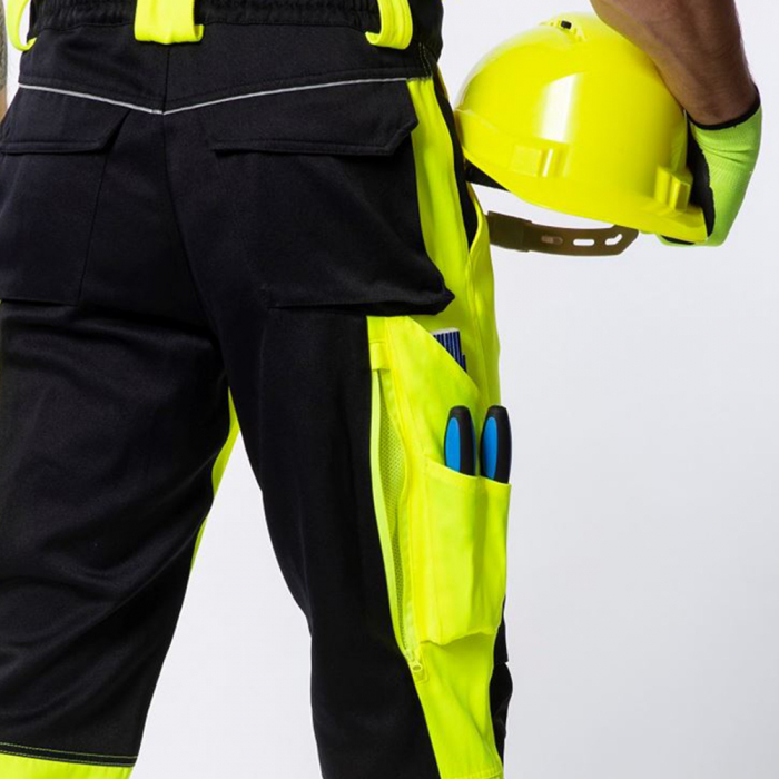 Set costum reflectorizant cu pantaloni de lucru in talie SIGNAL+ - galben/negru [12]