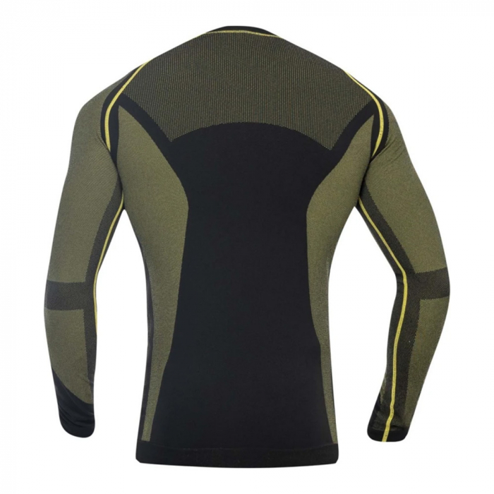 Tricou functional fara cusaturi cu maneca lunga AKREC - negru/galben [2]