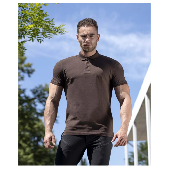 Tricou polo cu maneca scurta ZYDIN - maro [3]