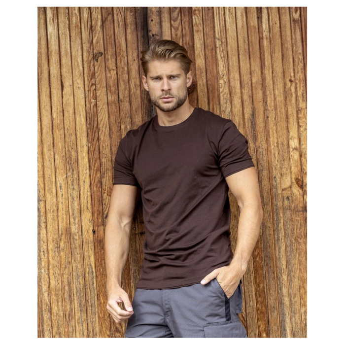 Tricou simplu cu maneca scurta Trendy - maro [3]