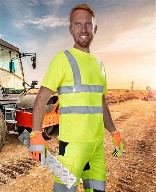 Tricou simplu reflectorizant cu maneca scurta REF 101 - galben [2]