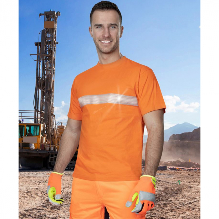Tricou simplu reflectorizant cu maneca scurta XAVER - portocaliu [2]