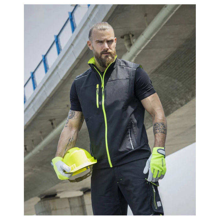 Vesta de lucru softshell VISION - negru/galben [3]