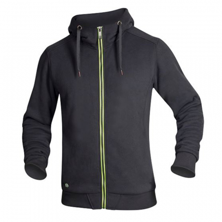 Imbracaminte de lucru - Hanorac flausat cu gluga M003 - negru/galben