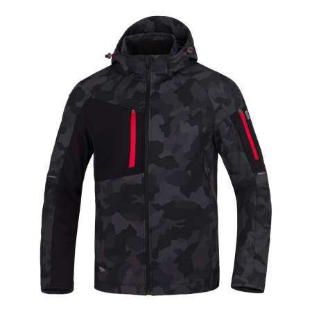 Jachete / Bluze salopeta - Jacheta softshell CREATRON - camo/negru