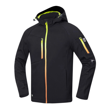 Imbracaminte outdoor / trekking barbati - Jacheta softshell CREATRON - negru/neon