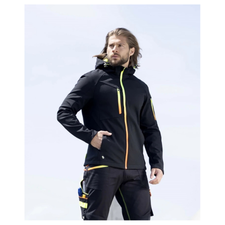 Jacheta softshell CREATRON - negru/neon [8]