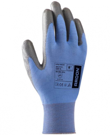 Manusi de protectie cu palma imersata in poliuretan Lite Touch - albastru - 3121X [1]