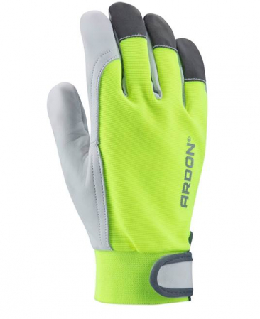 Manusi de protectie din piele de capra Hobby cu manseta velcro - galben - blisterate 1121X [1]