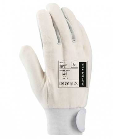 Manusi de protectie din piele de capra Perrcy cu manseta velcro - gri 1121X [1]