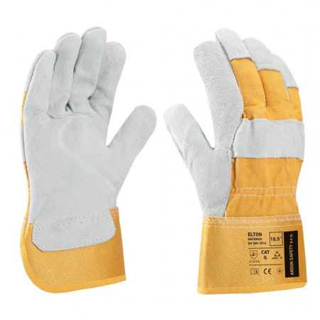 Manusi de protectie din spalt bovina Elton gri/galben 3122X - blisterate [0]