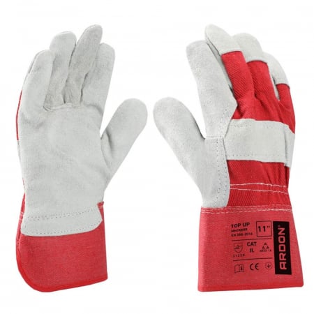 Manusi - Manusi de protectie din spalt bovina Top Up gri/rosu 3122X