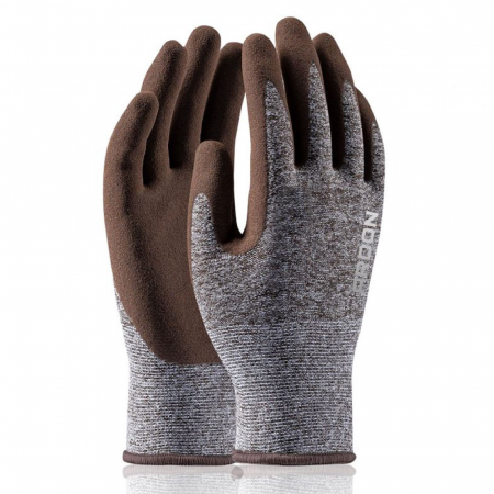 Promo - Manusi de protectie imersate in latex Nature Touch maro