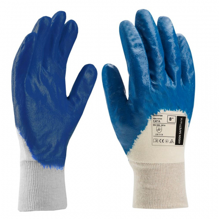 Manusi - Manusi de protectie imersate in nitril 3/4 Houston - alb/albastru - 3121X