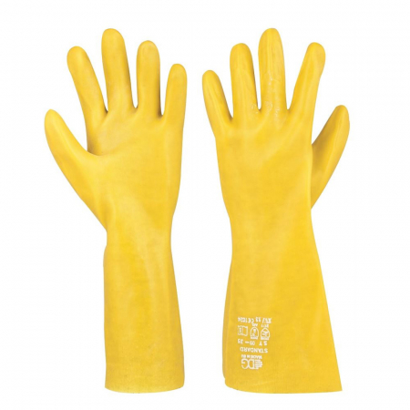 Manusi impregnate cu PVC - Manusi de protectie imersate in PVC 35 cm - Standard - galben 2121X