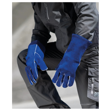 Manusi de protectie pentru sudura 4MIG Blue, din spalt bovina, 35 cm 3144X, 413X4X [1]
