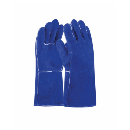 Manusi pentru sudura - Manusi de protectie pentru sudura 4MIG Blue, din spalt bovina, 35 cm 3144X, 413X4X