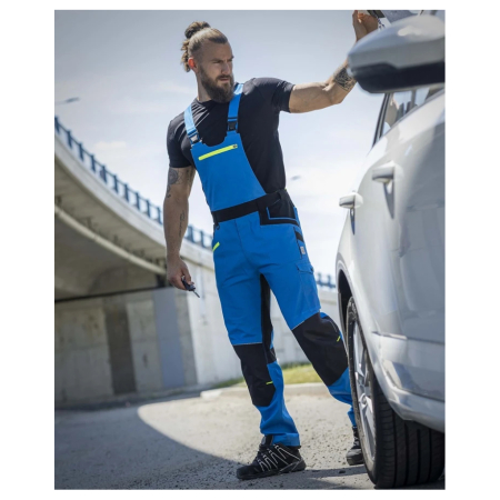 Pantaloni cu pieptar 4XSTRETCH - albastru [3]