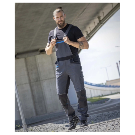 Pantaloni cu pieptar 4XSTRETCH - gri inchis [3]