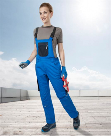 Pantaloni de lucru cu pieptar 4TECH - albastru/negru - pentru femei [3]